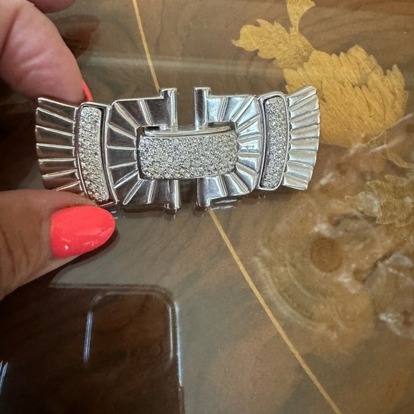 Judith Leiber crystal Swarovski metalic bow pin brooch. New - Picture 14 of 16